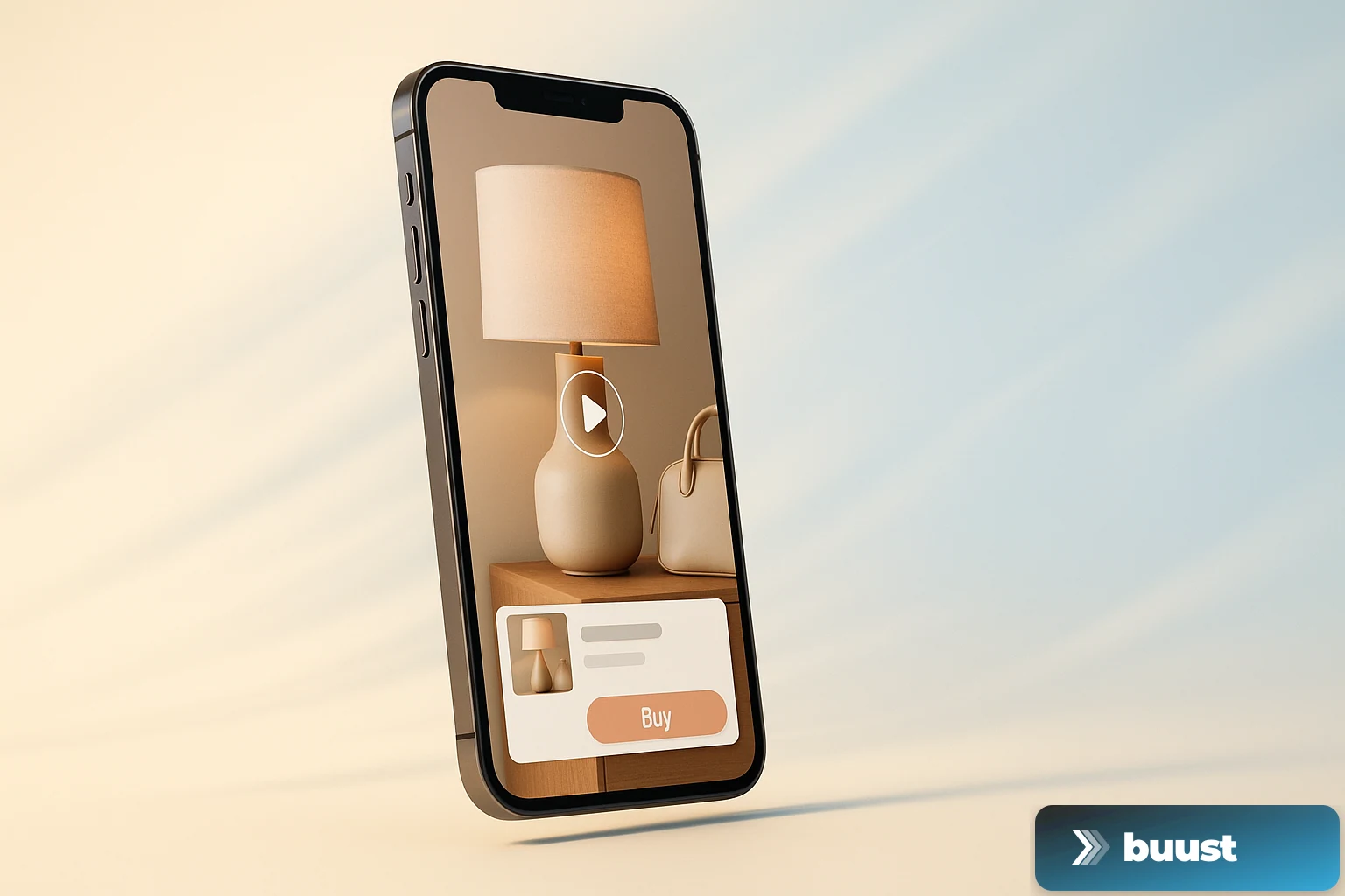 TikTok Shop product page on a smartphone in portrait orientation with a native 9:16 product video