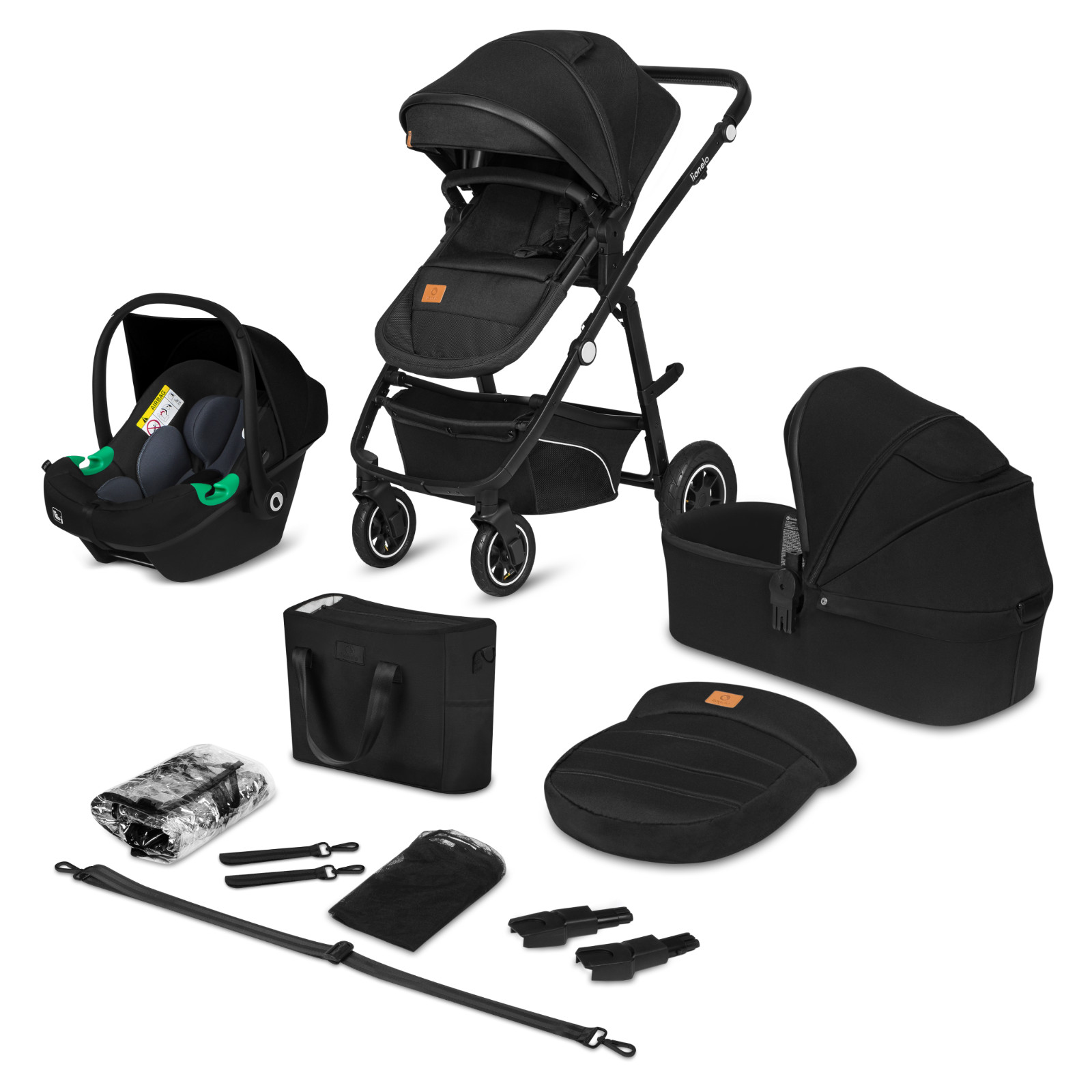 Kombi-Kinderwagen BIANKA 3 IN 1 Babywanne Autositz Kinderwagen  Verdeck XXL Räde