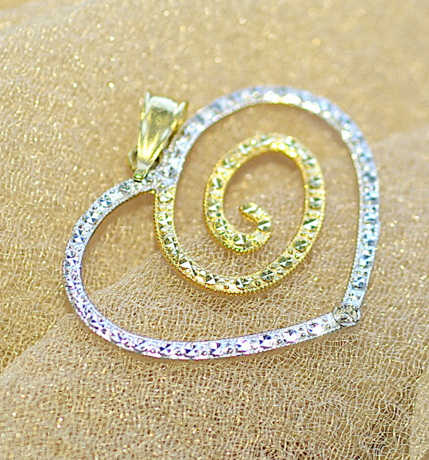 Anhänger HERZ  750  Gelbgold Weißgold 18 KT Gold  bicolor 👍zart und filigran👍