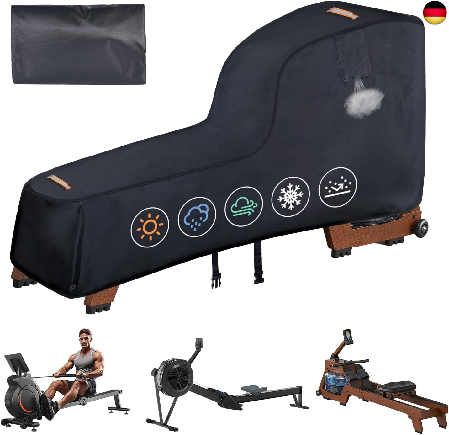 Rudergerät Abdeckung für Concept 2, Robuste 420D Abdeckung Rudergerät, Ou