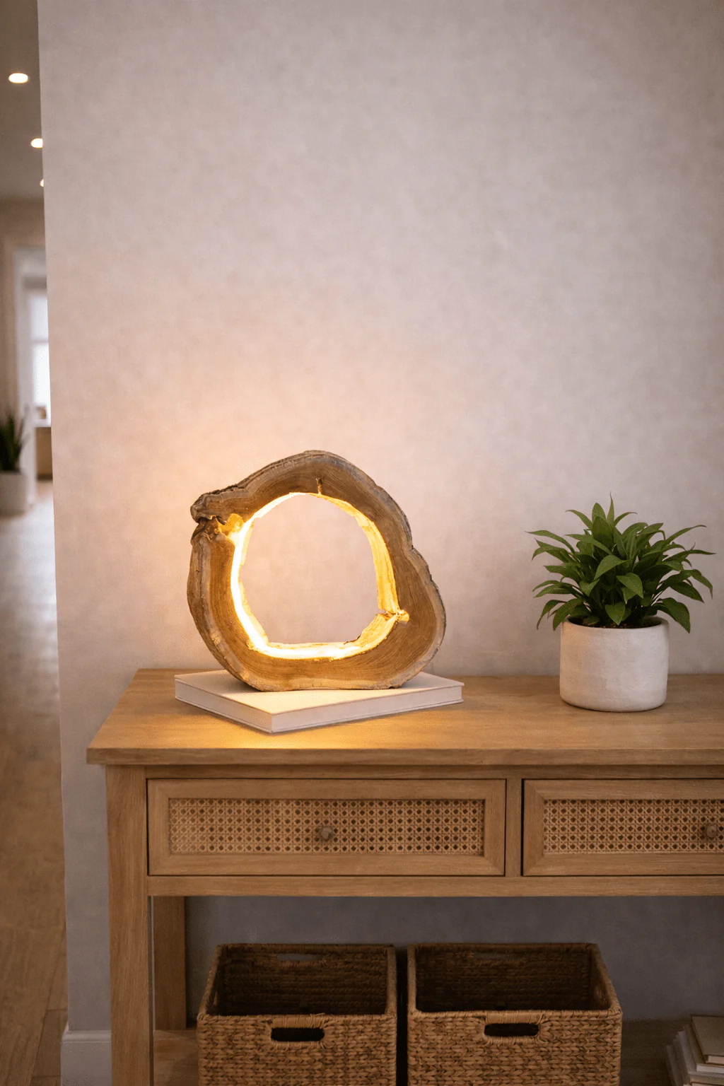 Baumscheibe Tischlampe NATURA LED mit integriertem LED-Band – Bild 3
