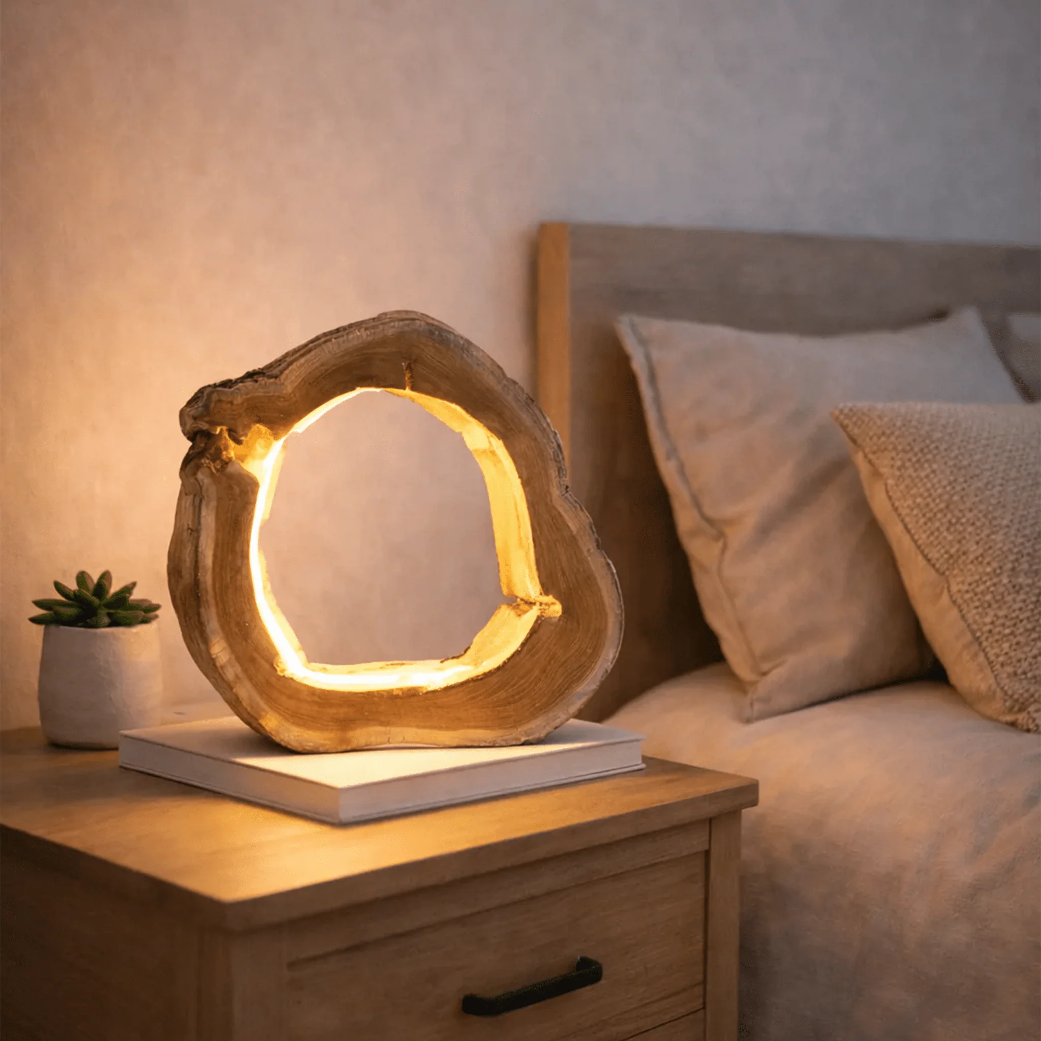 Baumscheibe Tischlampe NATURA LED mit integriertem LED-Band – Bild 2
