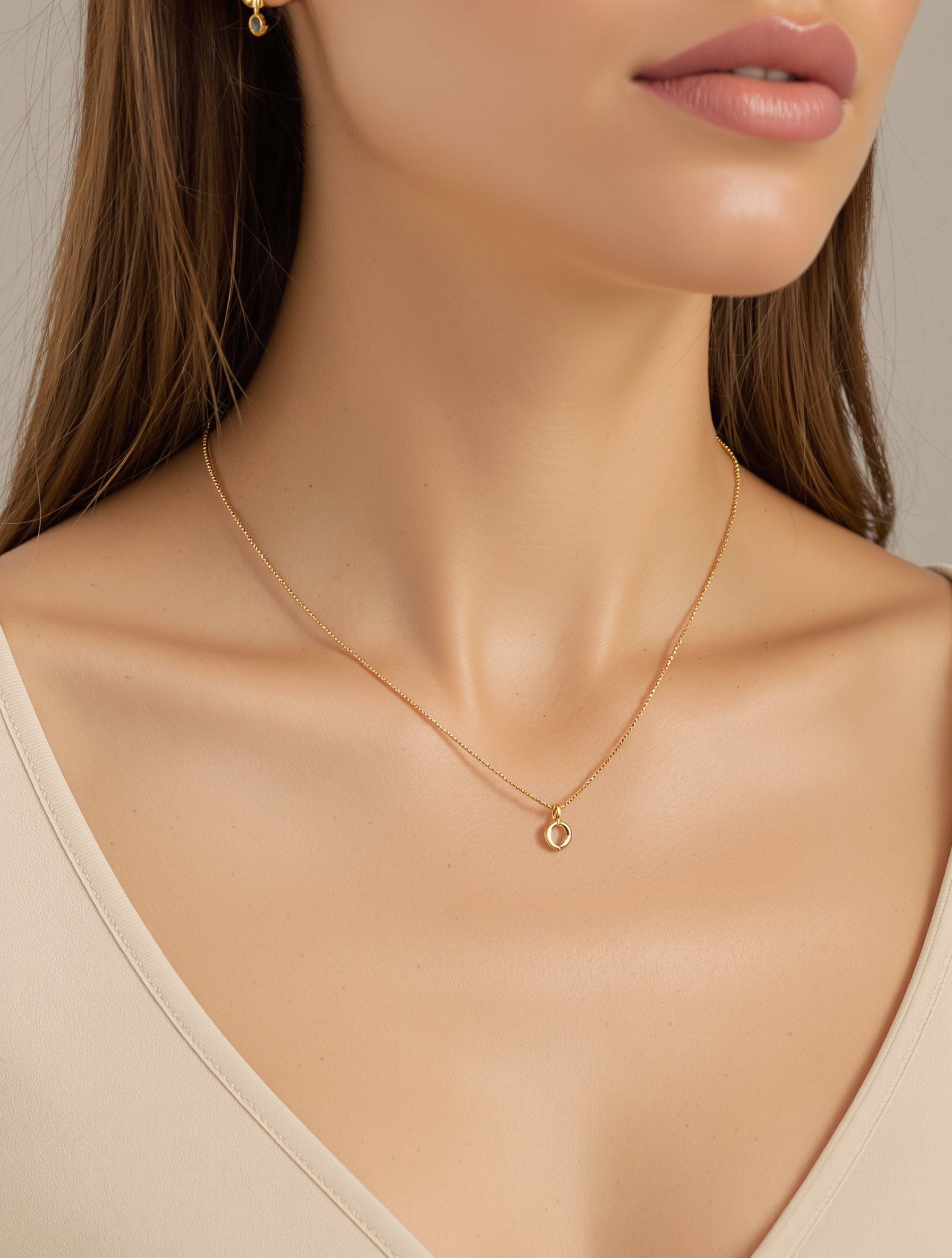 Necklace on a neck model