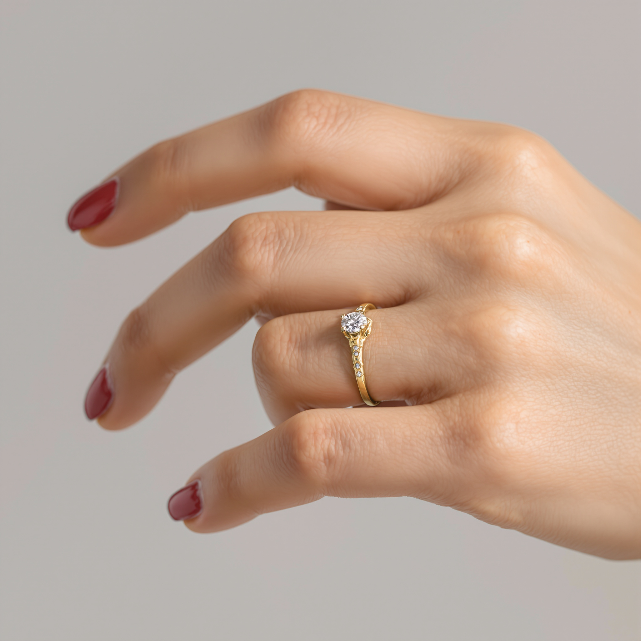 Ring on a hand, close-up