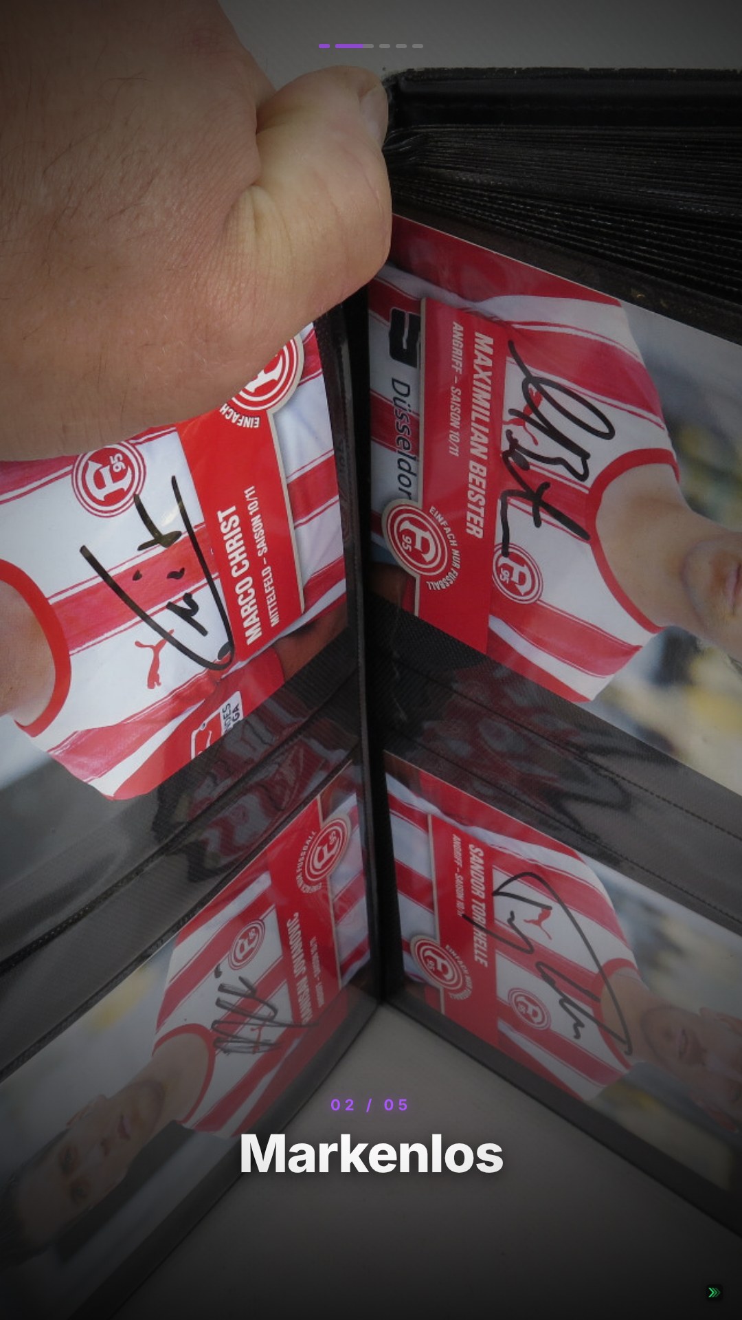 Verkaufsvideo-Beispiel für Autogrammkarten