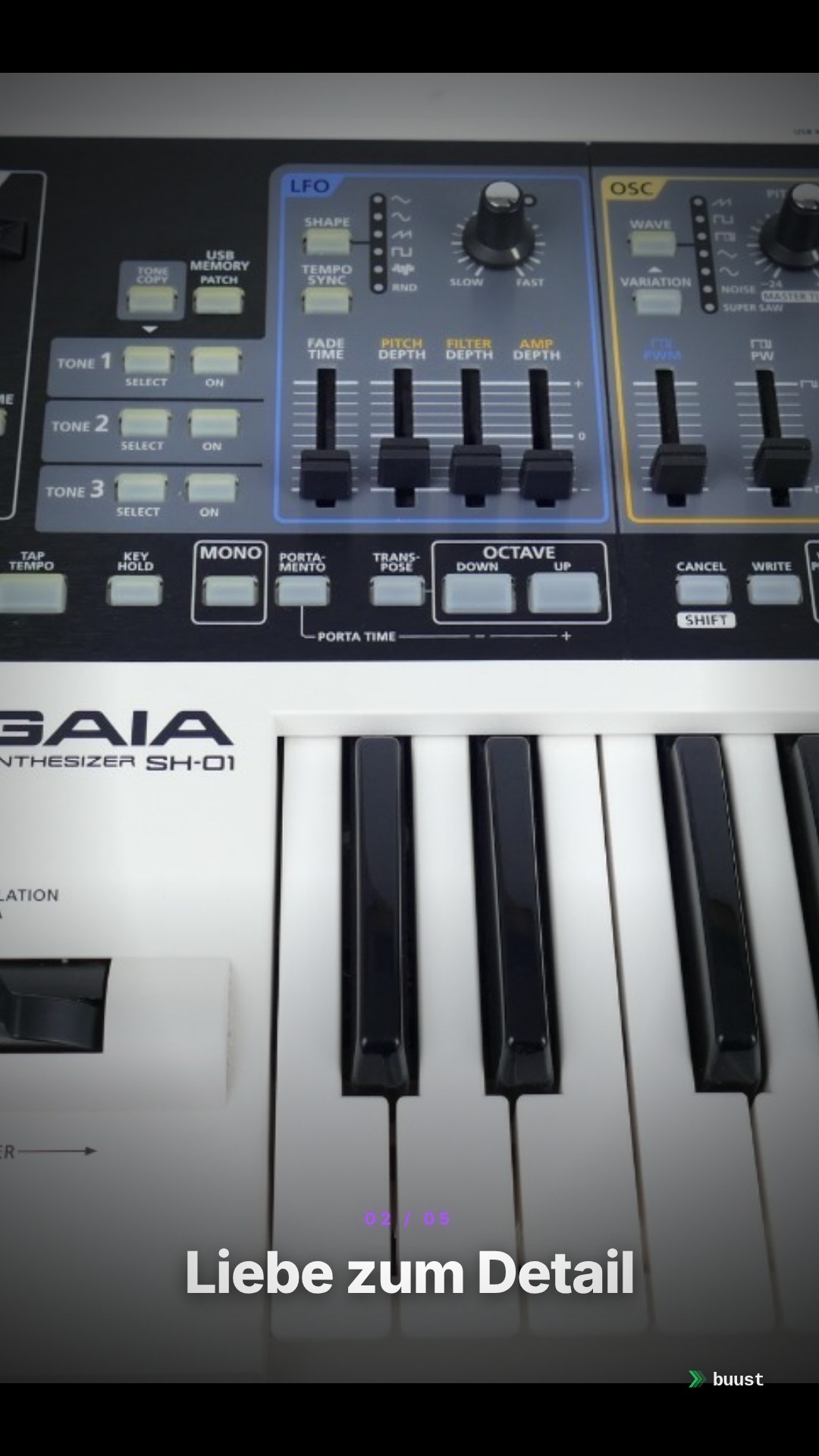 Verkaufsvideo-Beispiel für Synthesizer