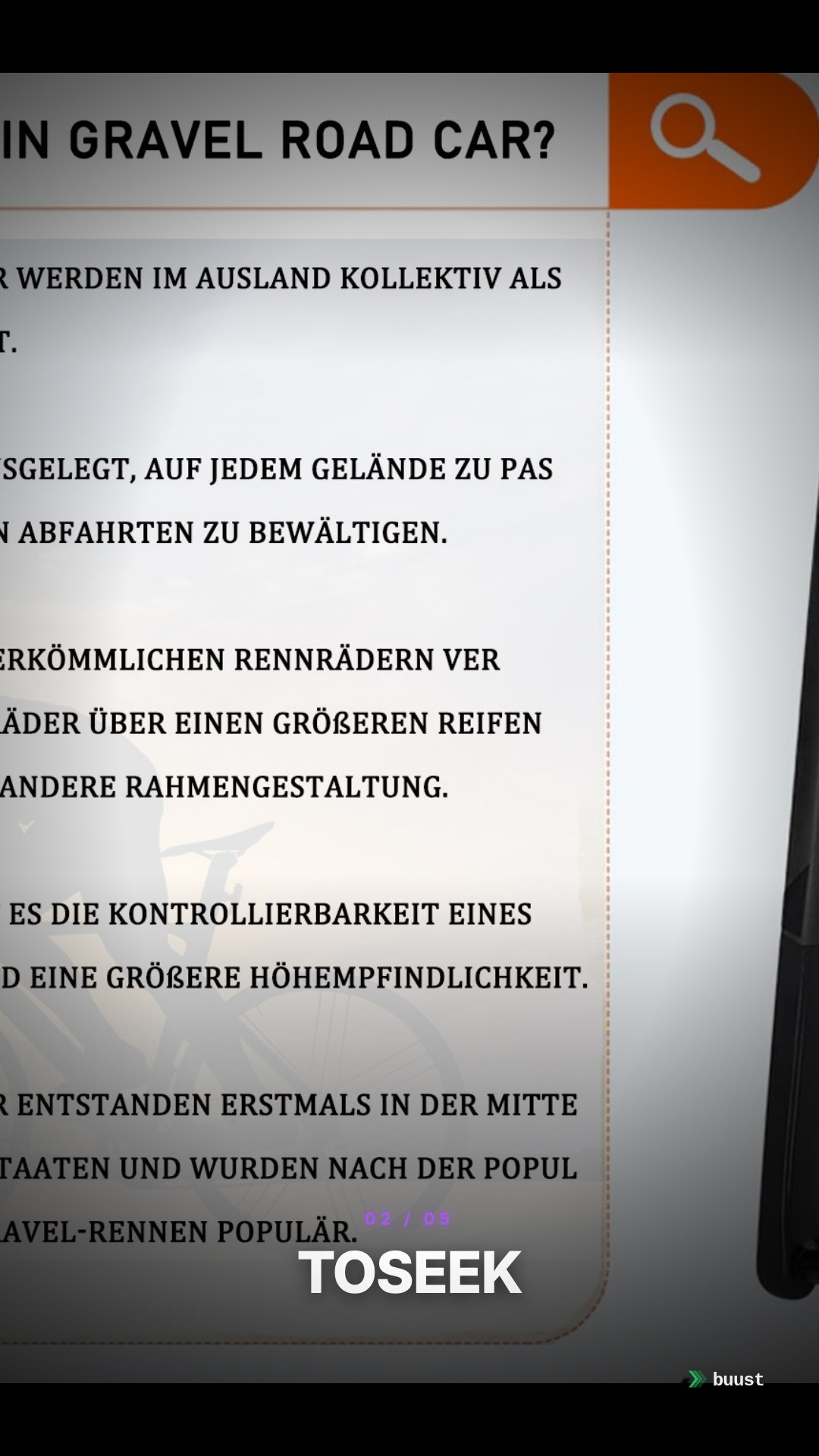Verkaufsvideo-Beispiel für Rennräder