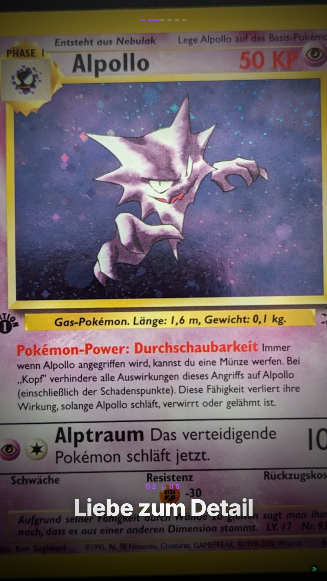 Verkaufsvideo-Beispiel für Vintage Pokémon-Karten