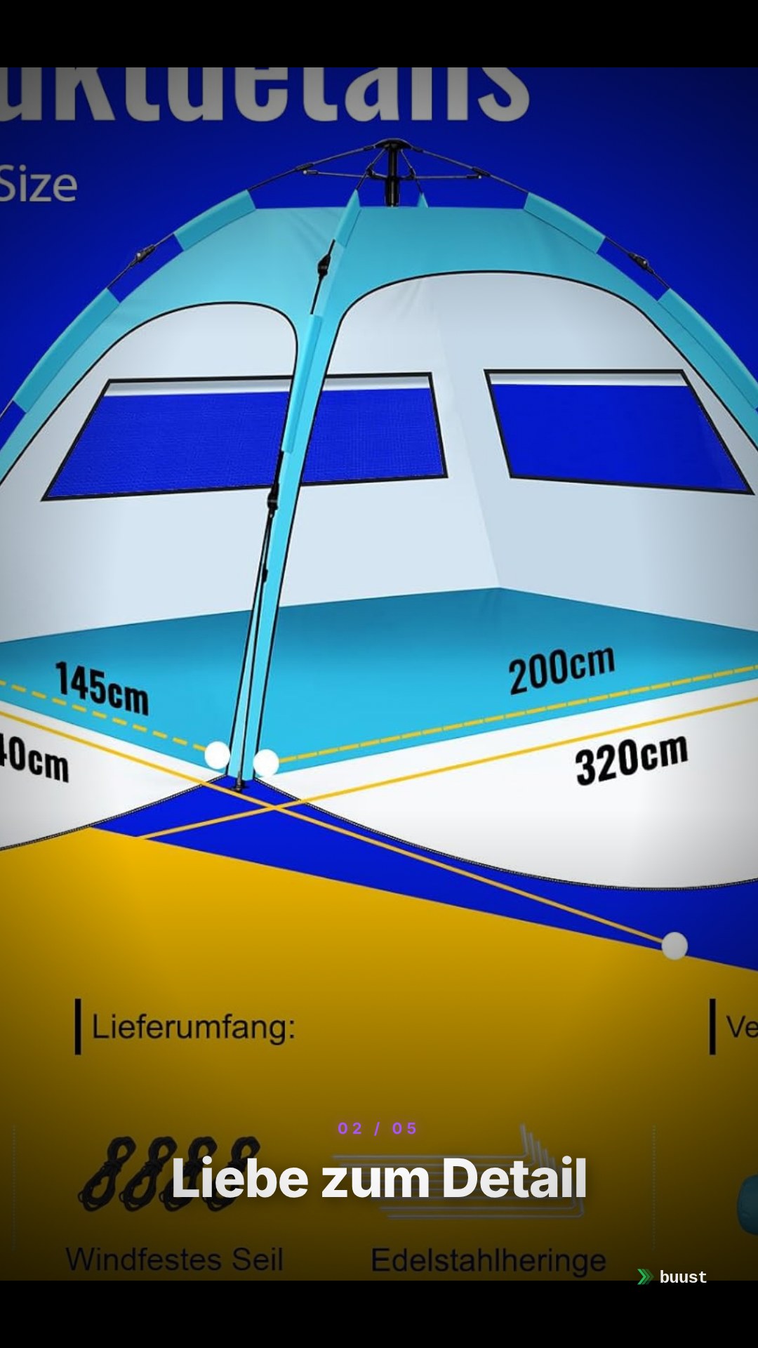 Verkaufsvideo-Beispiel für Campingzelte