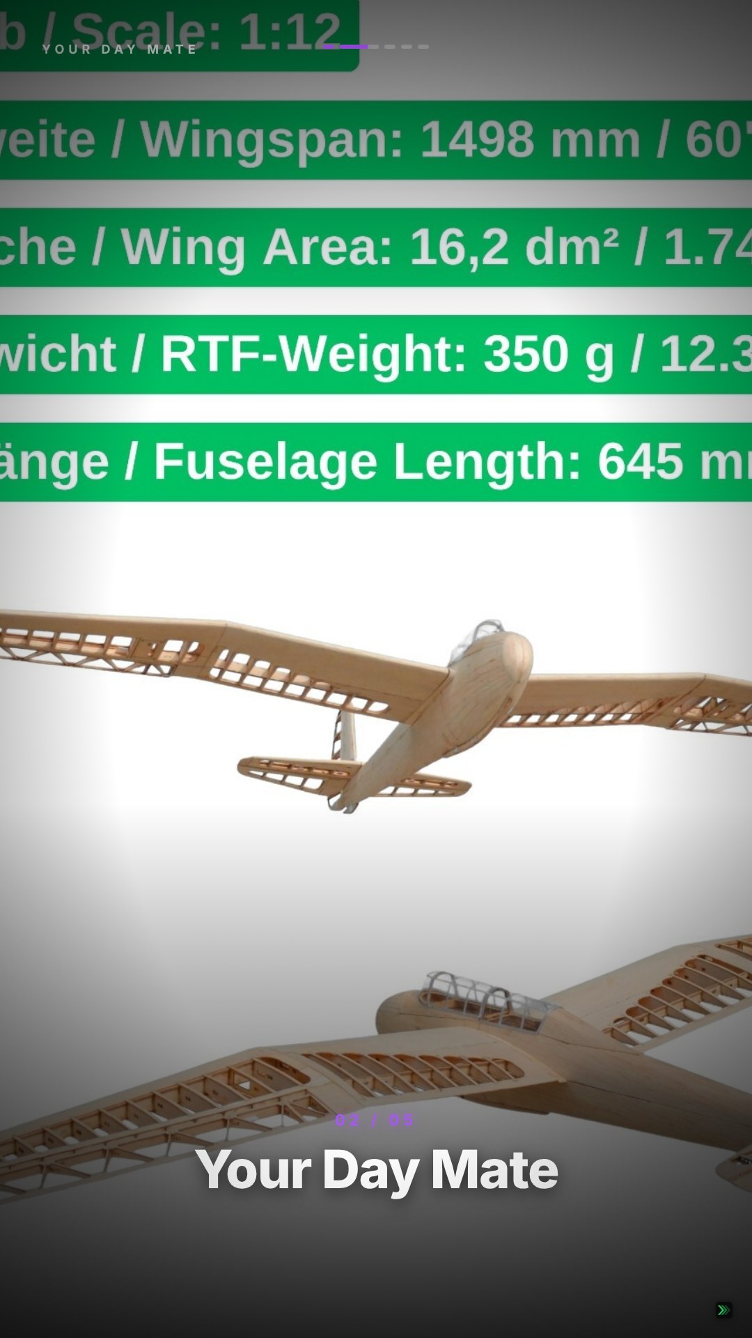 Exemple de vidéo de vente pour Modellflugzeuge